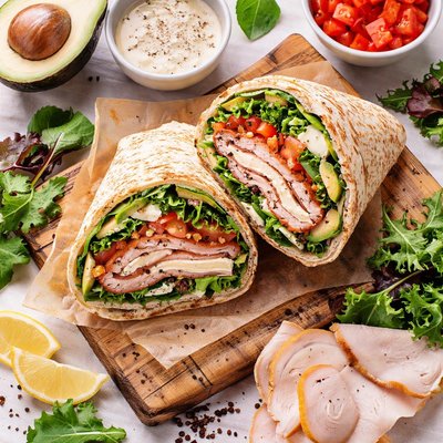 Image of Cracked Pepper Turkey and Mozzarella Flat Bread Wrap