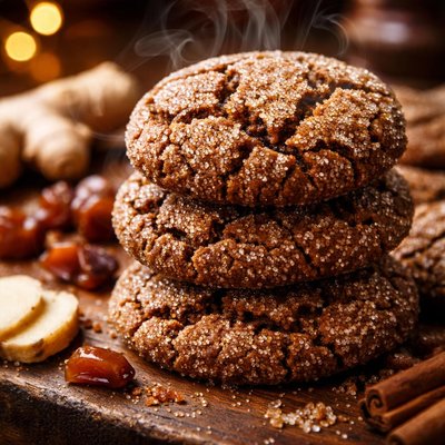 Image of Crackle Top Ginger Date Cookies