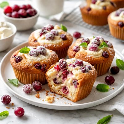 Image of Cranberry and Cream Cheese Muffins