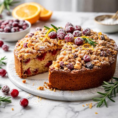 Image of Cranberry and Orange Streusel Cake