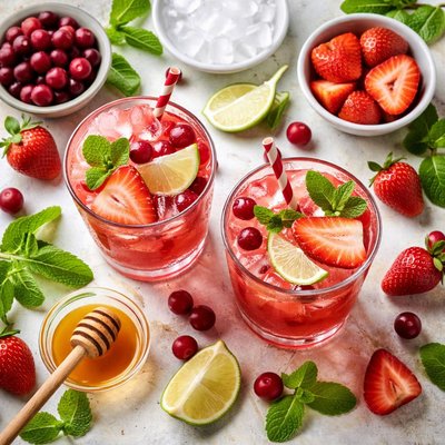 Image of Cranberry and Strawberry Cooler