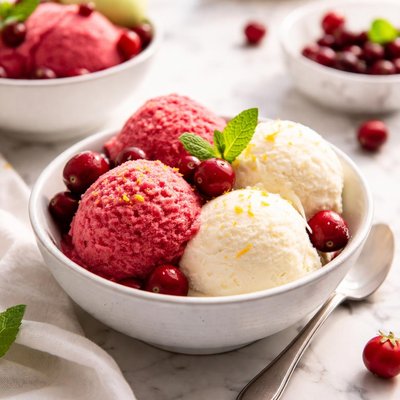 Image of Cranberry and Vanila Sorbet