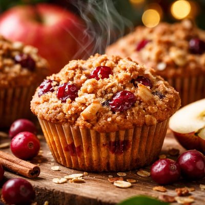 Image of Cranberry Apple Crumble Muffins