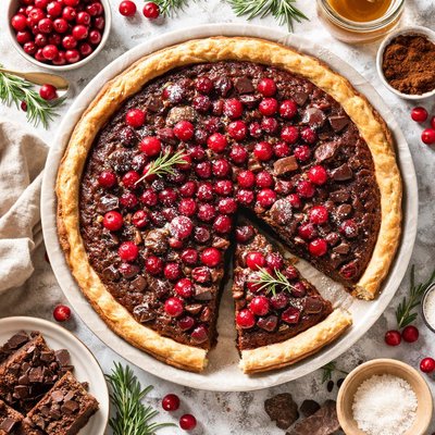 Image of Cranberry Brownie Pie