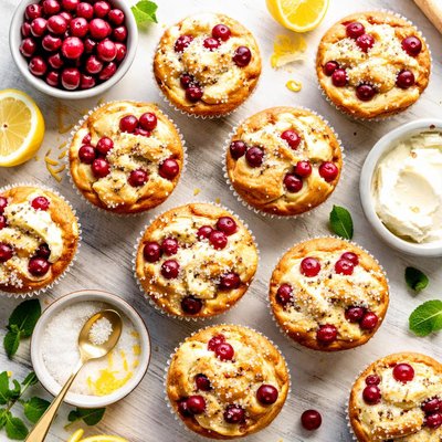 Image of Cranberry Cheesecake Muffins