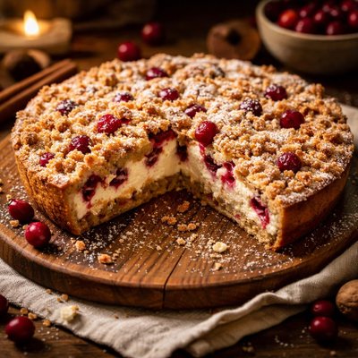 Image of Cranberry Cream Cheese Crumb Pie