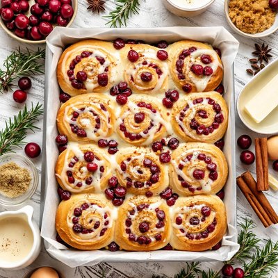 Image of Cranberry Eggnog Rolls