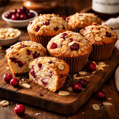 Image of Cranberry Grand Marnier and Almond Muffins
