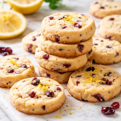 Image of Cranberry Lemon Shortbread Cookies