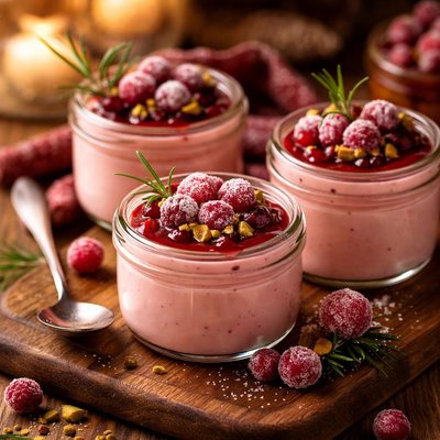 Image of Cranberry Mascarpone Pots De Creme