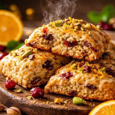 Image of Cranberry Orange and Pistachio Scones