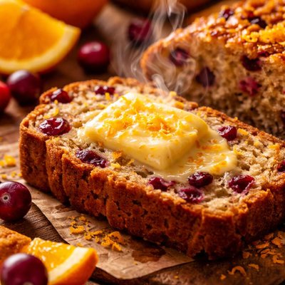 Image of Cranberry Orange Bread with Orange Butter