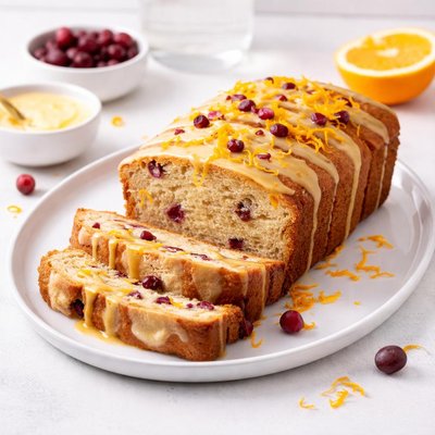 Image of Cranberry Orange Bread with Orange Butter Glaze