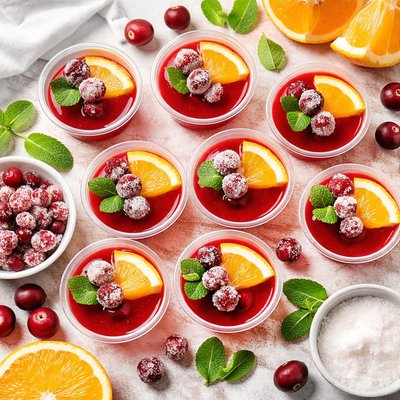Image of Cranberry Orange Jell O Shots