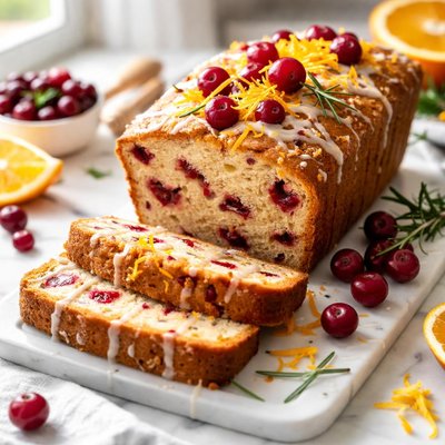 Image of Cranberry Orange Tea Bread Sugar Free