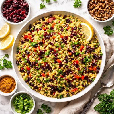 Image of Cranberry Pecan Curry Rice Salad