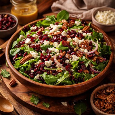 Image of Cranberry Pecan Salad with Feta Cheese