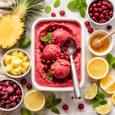 Image of Cranberry Pineapple Sorbet