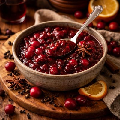 Image of Cranberry Sauce with Zinfandel Star Anise and Black Pepper