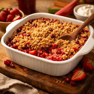 Image of Cranberry Strawberry Rhubarb Dessert