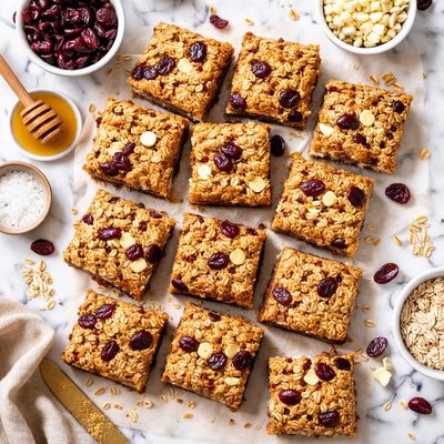 Image of Cranberry White Chocolate Oatmeal Bars