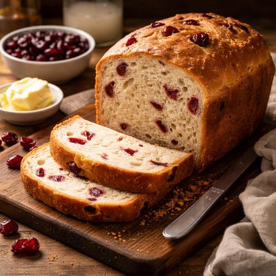 Image of Cranberry Yeast Bread Breadmaker 1 1 2 Lb Loaf