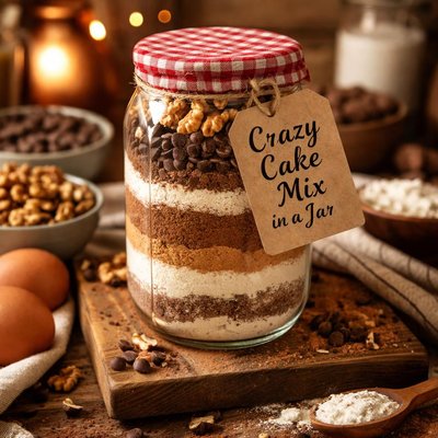 Image of Crazy Cake Mix in a Jar