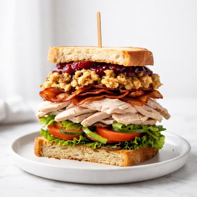 Image of Crazy Mixed Up Mile High Leftover Turkey Sandwich