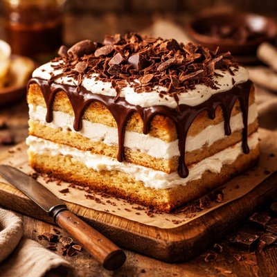 Image of Cream Cake with Chocolate