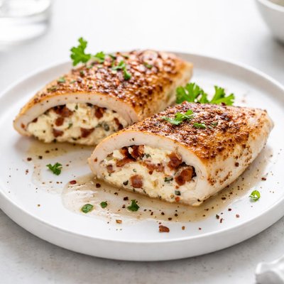 Image of Cream Cheese and Bacon Stuffed Chicken Breasts