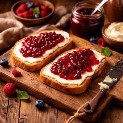 Image of Whole30 Cream Cheese and Jam Toast