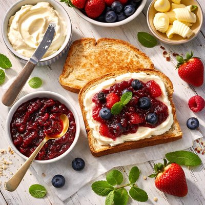 Image of Cream Cheese and Jelly Sandwich