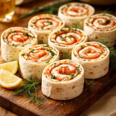 Image of Cream Cheese and Salmon Pinwheels