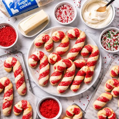 Image of Cream Cheese Candy Cane Cookies Pillsbury