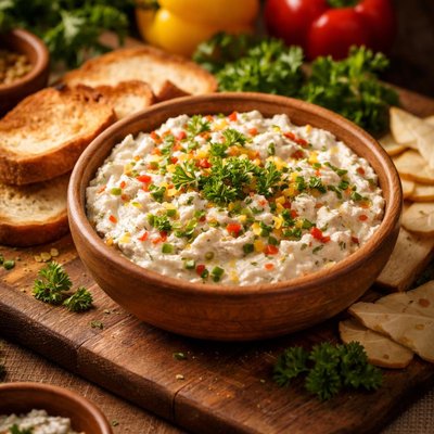 Image of Cream Cheese Capsicum and Parsley Dip