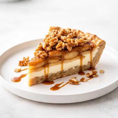 Image of Cream Cheese Caramel Walnut Apple Pie