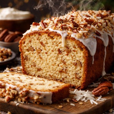 Image of Cream Cheese Coconut Pecan Pound Cake