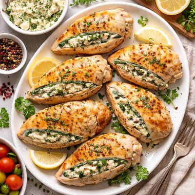 Image of Cream Cheese Herb Stuffed Chicken Breasts