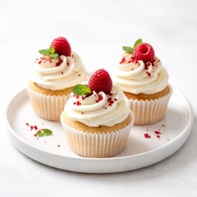 Image of Cream Cheese Raspberry Cupcakes