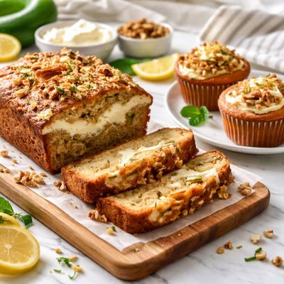 Image of Cream Cheese Zucchini Bread Loaf and or Muffins