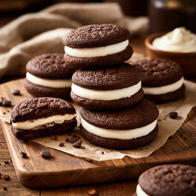 Image of Cream Filled Chocolate Cookies Like Oreo Cakesters