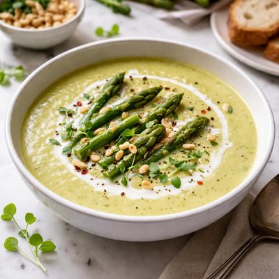 Image of Cream of Asparagus Soup Vegan