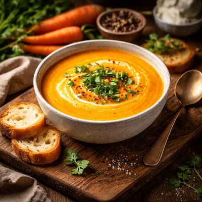 Image of Cream of Carrot and Coriander Soup