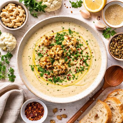 Image of Cream of Cauliflower Soup Vegan