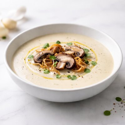 Image of Cream of Garlic Onion and Mushroom Soup