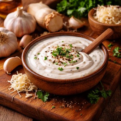 Image of Cream of Garlic Sauce with Horseradish