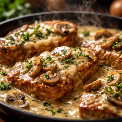 Image of Cream of Mushroom and Thyme Pork Chops