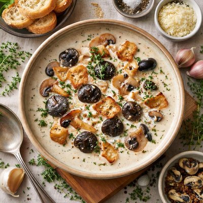 Image of Cream of Mushroom Escargot Soup