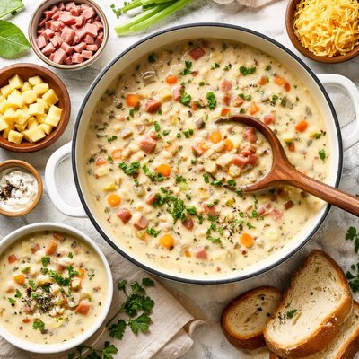 Image of Cream of Potato and Ham Soup