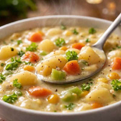 Image of Cream of Potato and Vegetable Soup